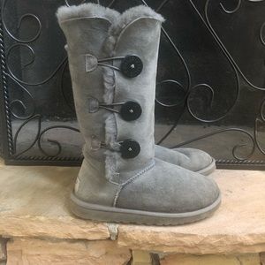 Grey Bailey Button Ugg Boots